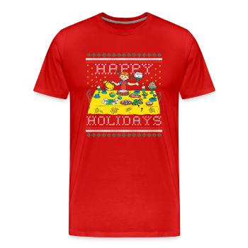 Fifi Brindacier Et Monsieur Nilsson Happy Holidays - T-shirt bio Premium Homme - rouge - Devant - Damien (186cm)