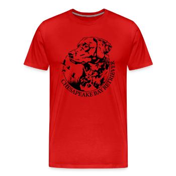 Chesapeake Bay Retriever Portrait Dogs Wilsigns - Men's Premium Organic T-Shirt - red - Front - Damien (186cm)