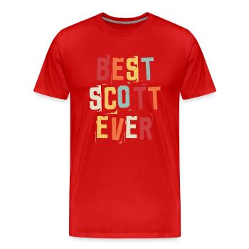 Bester Scott Ever Retro Vorname Text Spruch - Männer Premium Bio T-Shirt - Rot - Vorne - Damien (186cm)