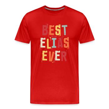 Best Elias Ever Retro First Name Text Saying - Men's Premium Organic T-Shirt - red - Front - Damien (186cm)