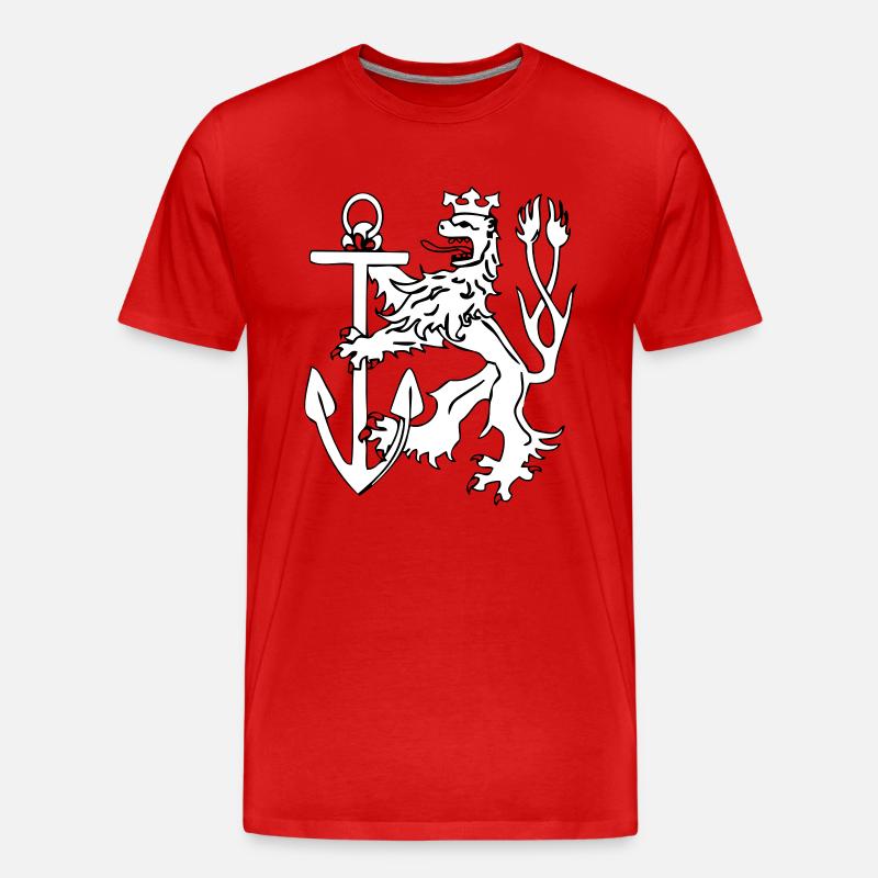Düsseldorfer Löwe - Männer Premium Bio T-Shirt - Rot