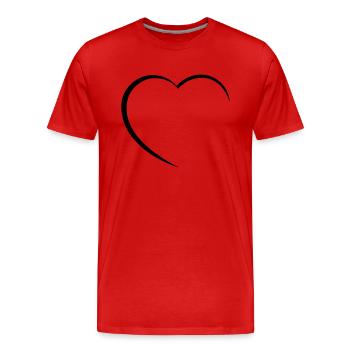 Herz // Liebe // Valentinstag // Geburtstag - Männer Premium Bio T-Shirt - Rot - Vorne - Damien (186cm)
