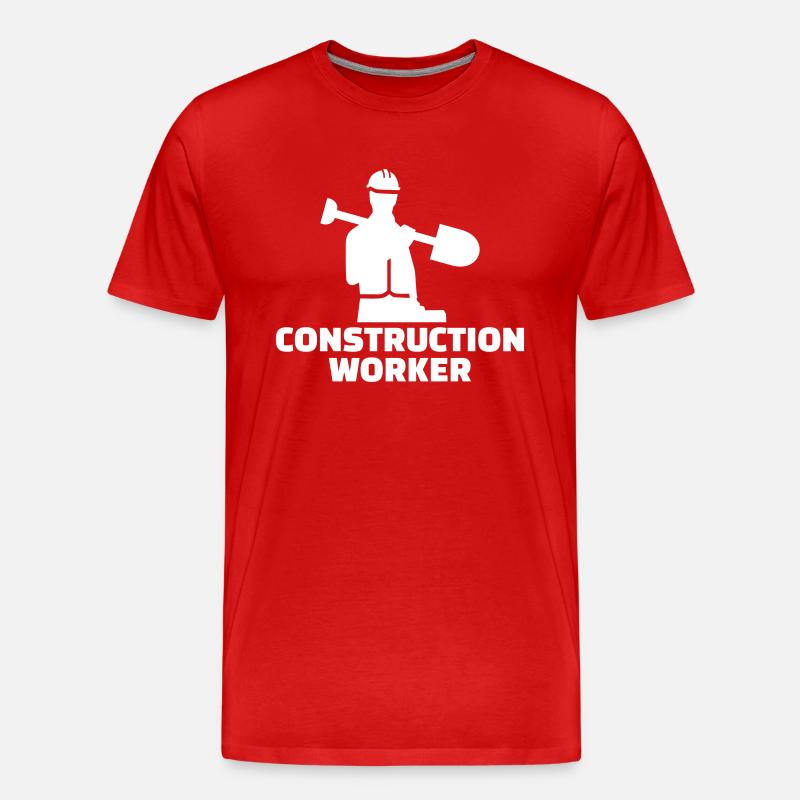 Bauarbeiter - Männer Premium Bio T-Shirt - Rot