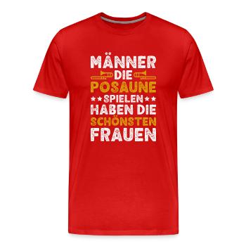 Posaune Männer Posaunist Blasmusik Posaunenspieler - Männer Premium Bio T-Shirt - Rot - Vorne - Damien (186cm)