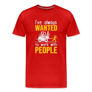 Gabelstapler Lagerarbeiter Staplerfahrer Lagerist - Männer Premium Bio T-Shirt - Rot - Vorne - Damien (186cm)