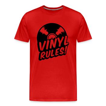 Vinyl rules - CD - recordings-music-retro - Men's Premium Organic T-Shirt - red - Front - Damien (186cm)