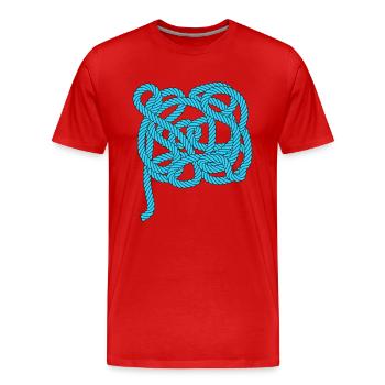 Seil klettern segeln Knoten Schnur Leine - Männer Premium Bio T-Shirt - Rot - Vorne - Damien (186cm)