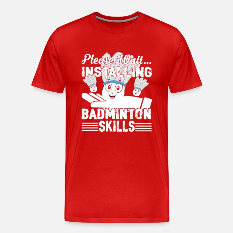 Please Wait Installing Badminton - Men's Premium Organic T-Shirt - red