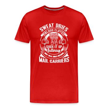 Mail Carrier Real Girls Become Mail Carriers - Men's Premium Organic T-Shirt - red - Front - Damien (186cm)