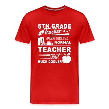 6th Grade Teacher 6th Grade Teacher Cooler - Men's Premium Organic T-Shirt - red - Front - Damien (186cm)