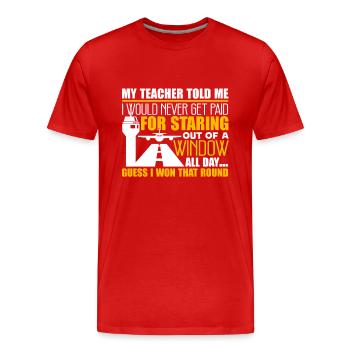 Air Traffic Controller I am A Air Traffic Control - Men's Premium Organic T-Shirt - red - Front - Damien (186cm)