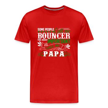 Bouncer Papa - Men's Premium Organic T-Shirt - red - Front - Damien (186cm)