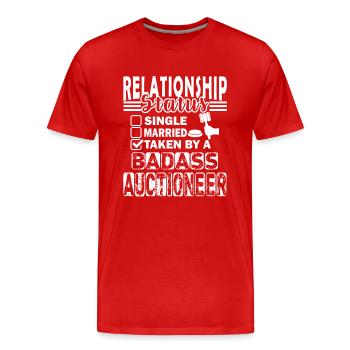 Auctioneer Relationship Status - Men's Premium Organic T-Shirt - red - Front - Damien (186cm)