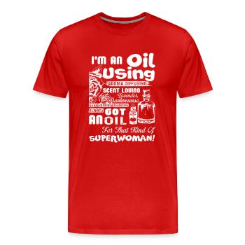 Essential Oil I am An Oil Using - Men's Premium Organic T-Shirt - red - Front - Damien (186cm)