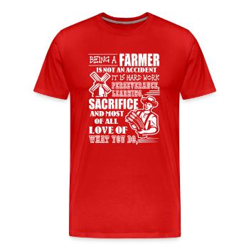 Farmer Being A Farmer Is Not An Accident - Men's Premium Organic T-Shirt - red - Front - Damien (186cm)
