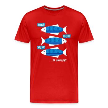 Be Different - Fische - Blubb - Be yourself - 3C - Männer Premium Bio T-Shirt - Rot - Vorne - Damien (186cm)