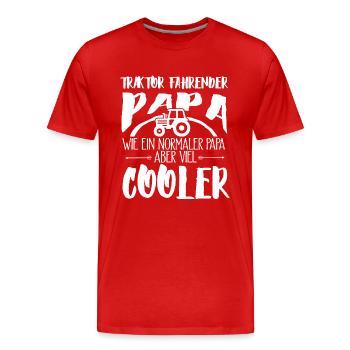 Landwirt Traktor Cooler Papa Geschenk - Männer Premium Bio T-Shirt - Rot - Vorne - Damien (186cm)