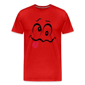 smiley drunk bourre1 - Men's Premium Organic T-Shirt - red - Front - Damien (186cm)