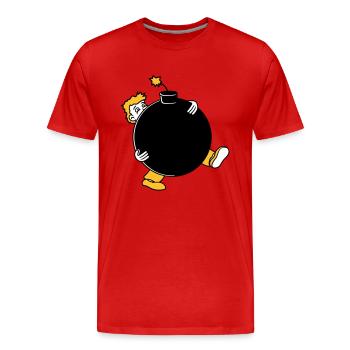 bombe explosion explodieren tnt dynamit gefaehrlic - Männer Premium Bio T-Shirt - Rot - Vorne - Damien (186cm)