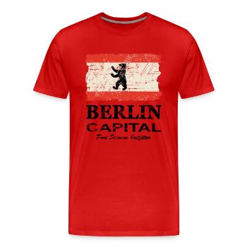 Berlin Vintage Flag - T-shirt bio Premium Homme - rouge - Devant - Damien (186cm)
