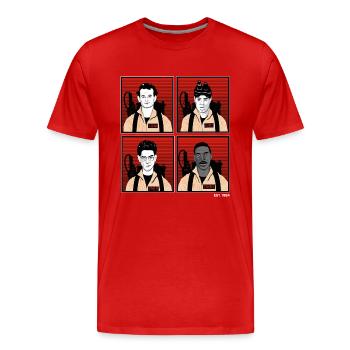 Ghostbusters Character Tiles - Men's Premium Organic T-Shirt - red - Front - Damien (186cm)
