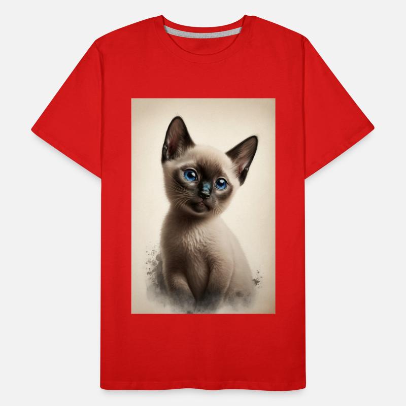Siamesisches Kätzchen Männer Premium Bio T-Shirt