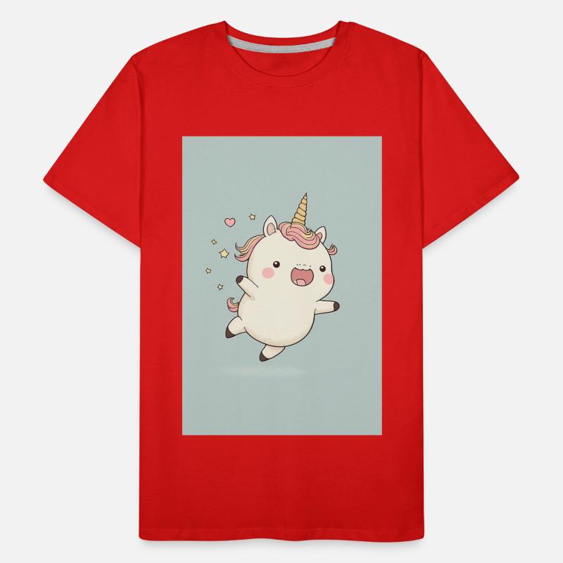 Bébé licorne joyeuse T-shirt bio Premium Homme