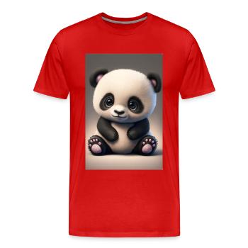 Cute baby panda - Men's Premium Organic T-Shirt - red - Front - Damien (186cm)