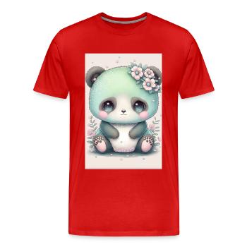 Baby Panda Prinzessin - Männer Premium Bio T-Shirt - Rot - Vorne - Damien (186cm)