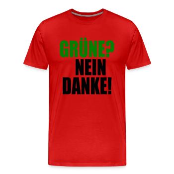 grüne nein danke - Männer Premium Bio T-Shirt - Rot - Vorne - Damien (186cm)