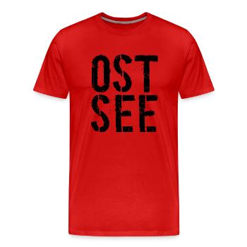 Ostsee-Liebe, Ostsee-Fans - Männer Premium Bio T-Shirt - Rot - Vorne - Damien (186cm)