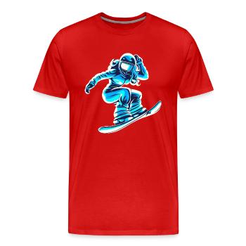 snowboarderin blau weiss frauen - Männer Premium Bio T-Shirt - Rot - Vorne - Damien (186cm)