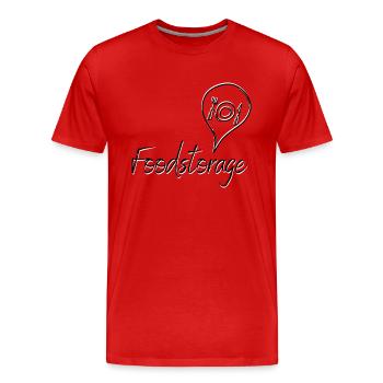 Aimez-vous la bonne nourriture? - T-shirt bio Premium Homme - rouge - Devant - Damien (186cm)