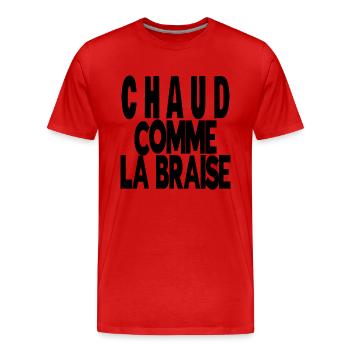 chaud comme la braise - T-shirt bio Premium Homme - rouge - Devant - Damien (186cm)