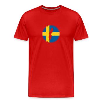 Suède Carte Drapeau suédois Fier Suédois - T-shirt bio Premium Homme - rouge - Devant - Damien (186cm)