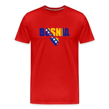 Bosnia Vintage Karte Bosnien Flagge Bosnier - Männer Premium Bio T-Shirt - Rot - Vorne - Damien (186cm)