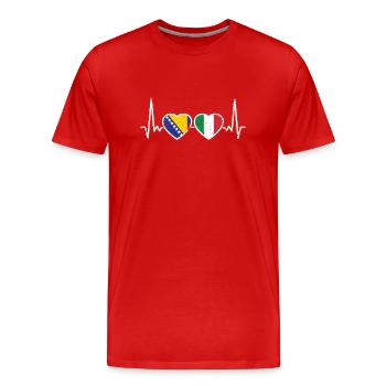 Bosnien Italien Vintage Herzschlag Flagge Bosnier - Männer Premium Bio T-Shirt - Rot - Vorne - Damien (186cm)