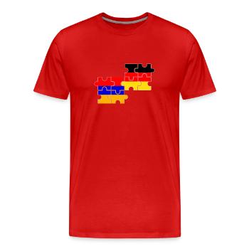 Armenien Deutschland Flagge Deutsch Armenier - Männer Premium Bio T-Shirt - Rot - Vorne - Damien (186cm)