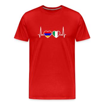 Armenien Italien Herzschlag Flagge Armenier - Männer Premium Bio T-Shirt - Rot - Vorne - Damien (186cm)