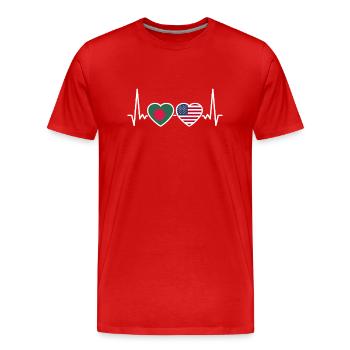 Bangladesch USA Herzschlag Flagge Bangladesch - Männer Premium Bio T-Shirt - Rot - Vorne - Damien (186cm)
