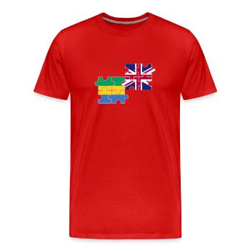 Gabon UK Flag British Gabonese - Men's Premium Organic T-Shirt - red - Front - Damien (186cm)
