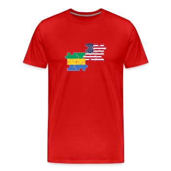 Gabon USA Flag American Gabonese - Men's Premium Organic T-Shirt - red - Front - Damien (186cm)