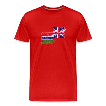 Gambia UK Flagge Britisch Gambisch - Männer Premium Bio T-Shirt - Rot - Vorne - Damien (186cm)