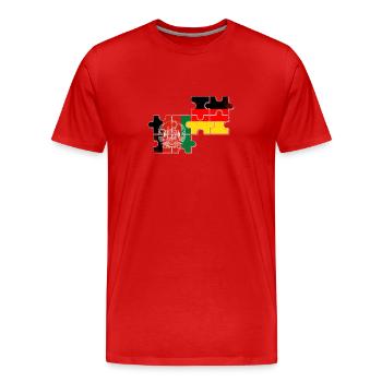 Afghanistan Allemagne drapeau allemand afghan - T-shirt bio Premium Homme - rouge - Devant - Damien (186cm)