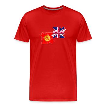 Kirgisistan UK Flagge Britisch Kirgisisch - Männer Premium Bio T-Shirt - Rot - Vorne - Damien (186cm)