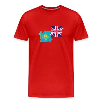 Kasachstan UK Flagge Britisch Kasachisch - Männer Premium Bio T-Shirt - Rot - Vorne - Damien (186cm)