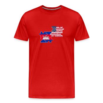 Kambodscha USA Flagge Kambodschaner - Männer Premium Bio T-Shirt - Rot - Vorne - Damien (186cm)