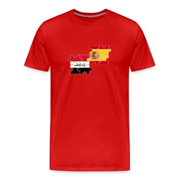 Irak Espagne Drapeau Espagnol Irakien - T-shirt bio Premium Homme - rouge - Devant - Damien (186cm)