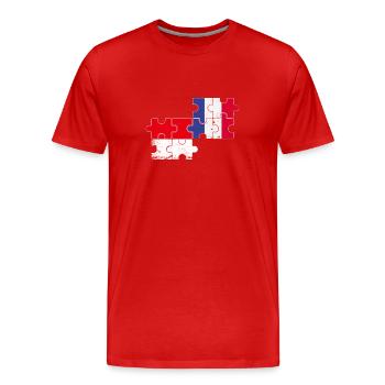 Indonesien Frankreich Vintage Flagge Indonesier - Männer Premium Bio T-Shirt - Rot - Vorne - Damien (186cm)
