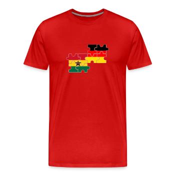 Ghana Deutschland Flagge Deutsch Ghanaer - Männer Premium Bio T-Shirt - Rot - Vorne - Damien (186cm)